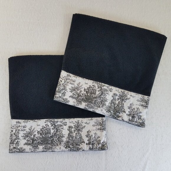 2 Lauren Ralph Lauren Black White Toile Hand Towels THICK 15"x30" LRL Handtowels - Picture 1 of 6